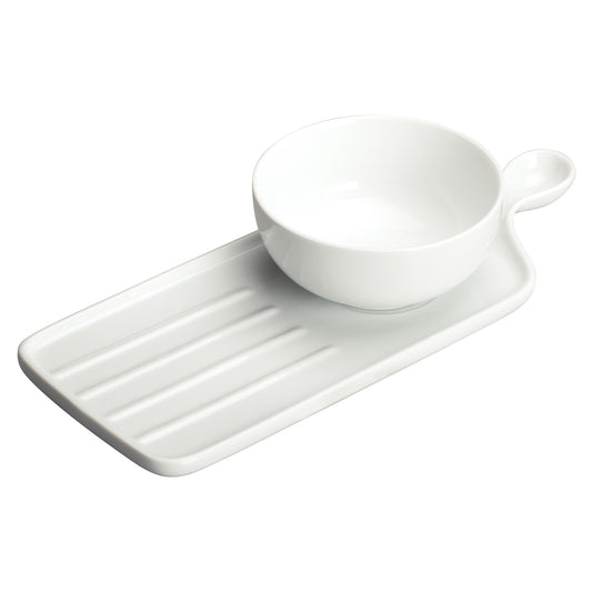 WDP016-103 - 11-5/8" x 4-3/4" Porcelain Sandwich Set, Bright White,12 sets/case