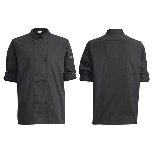UNF-12KXXL - Ventilated Chef Jacket with Roll-Tab Sleeves, Tapered Fit