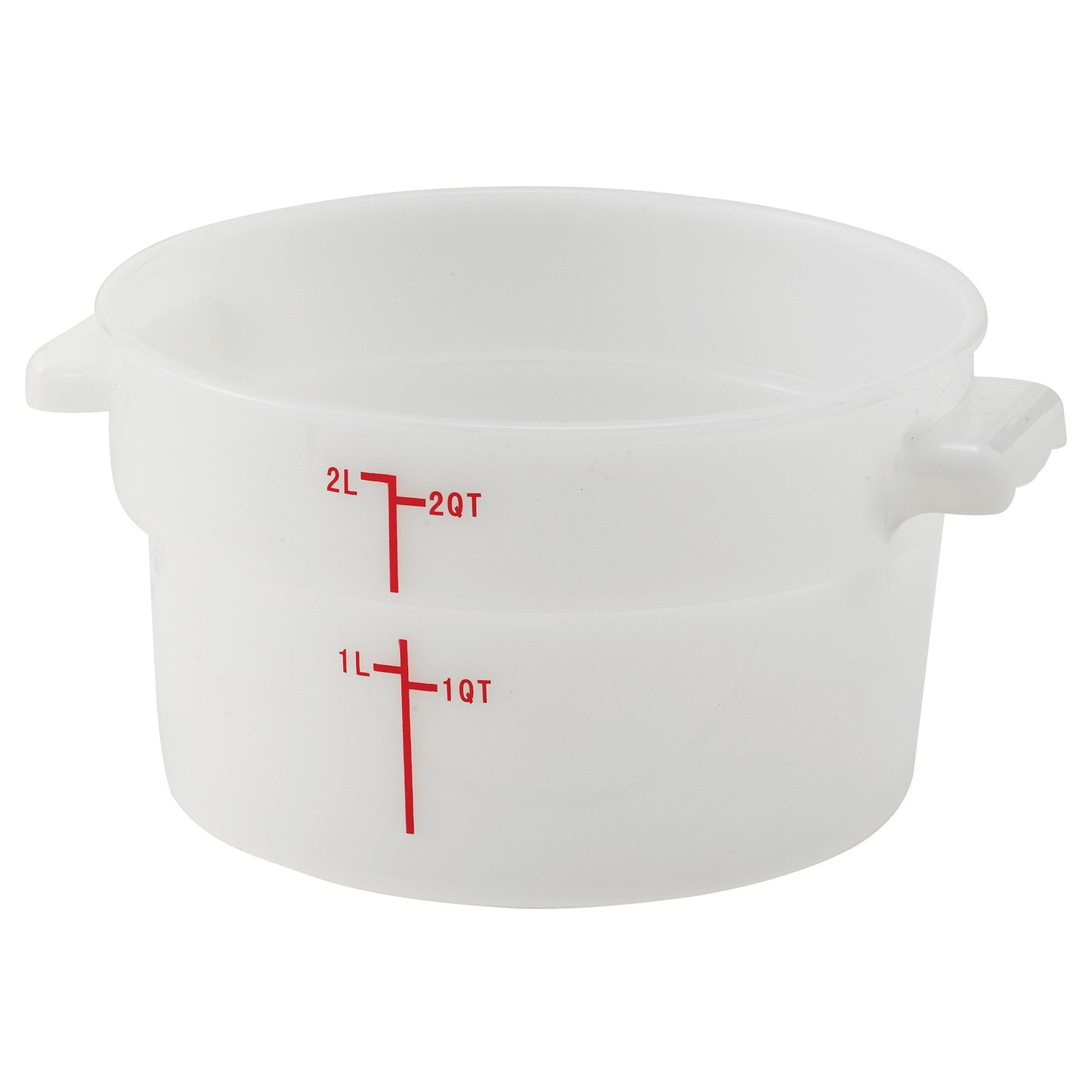 PPRC-2W - Round Storage Container, White, Polypropylene - 2 Quart