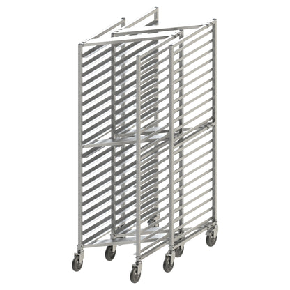 AWZK-20 - 20-Tier Nesting Sheet Pan Rack with Brakes - 3" Spacing - Welded