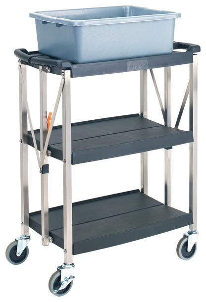 UCF-2916K - Folding 3-Tier Utility Cart - 29W x 16-1/2D x 36H