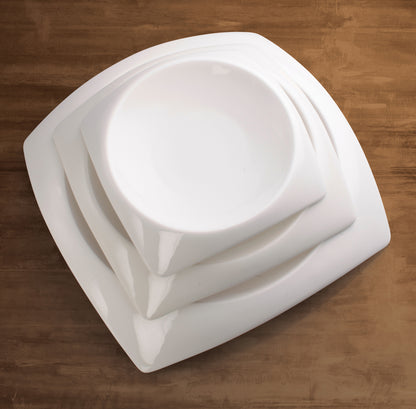 WDP005-103 - 10"Sq (8-1/2" Dia) Porcelain Square Deep Bowl, Bright White, 12 pcs/case