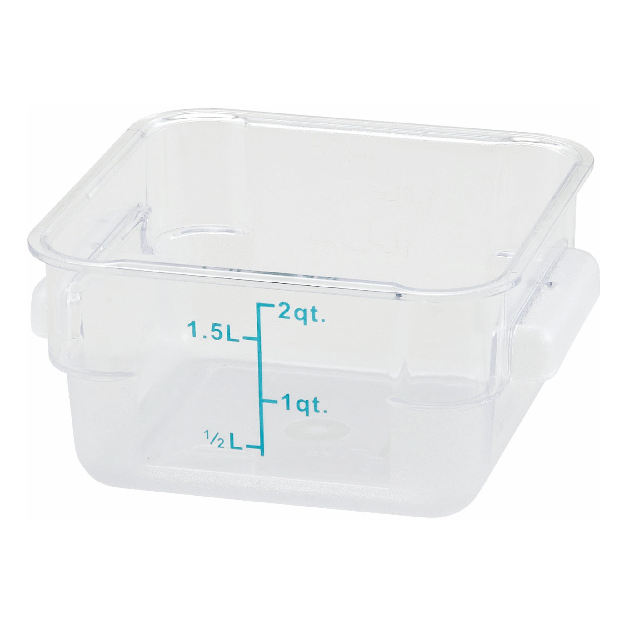 PCSC-2C - Square Storage Container, Clear Polycarbonate - 2 Quart – Winco