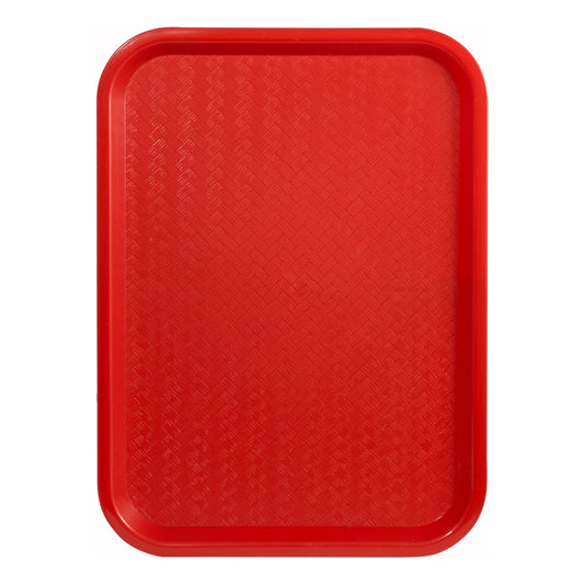 FFT-1216R - High Quality Plastic Cafeteria Tray - 12 x 16, Red