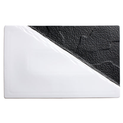 WDP023-202 - Visca Porcelain Rectangular Platter, Black & White - 13-1/2"