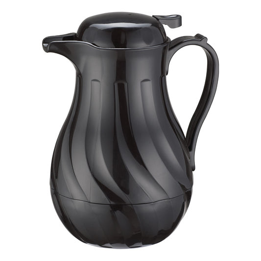 VSW-42K - Swirl Pattern Push Button Insulated Beverage Server - Black, 42 oz