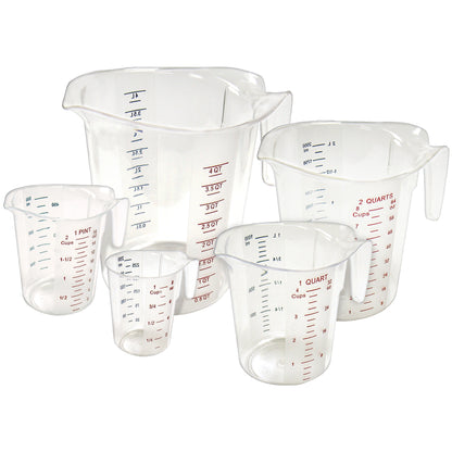 PMCP-5SET - Polycarbonate Measuring Cup with Color Graduations - 5-pc Set