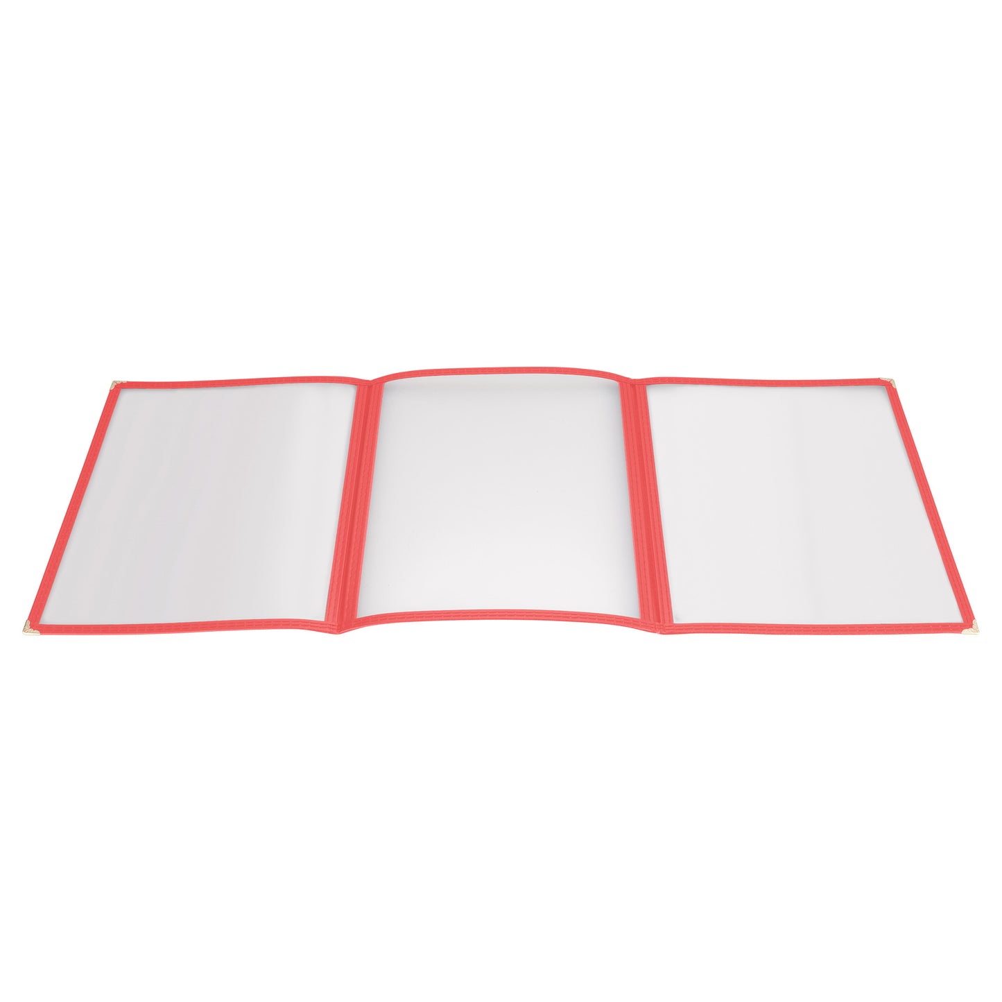 PMCT-9R - Tri-Fold Triple Panel Menu Cover, 9-1/2" x 12-1/8" - Red