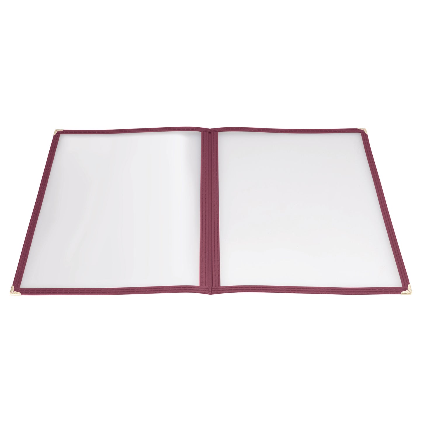 PMCD-14U - Book-Fold Double Panel Menu Cover - Burgundy, 9-9/16 x 15