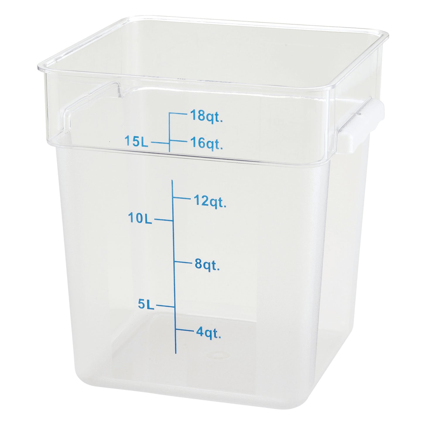 PCSC-18C - Square Storage Container, Clear Polycarbonate - 18 Quart