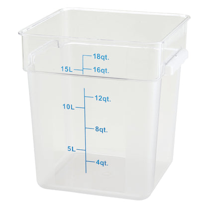 PCSC-18C - Square Storage Container, Clear Polycarbonate - 18 Quart