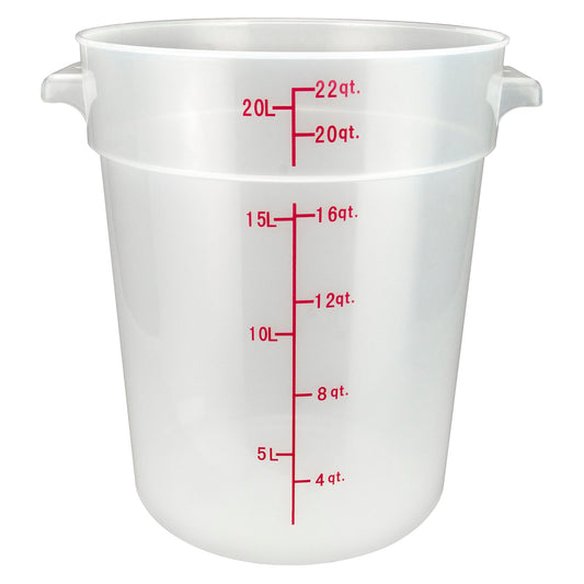 PTRC-22 - Round Storage Container, Translucent, Polypropylene - 22 Quart