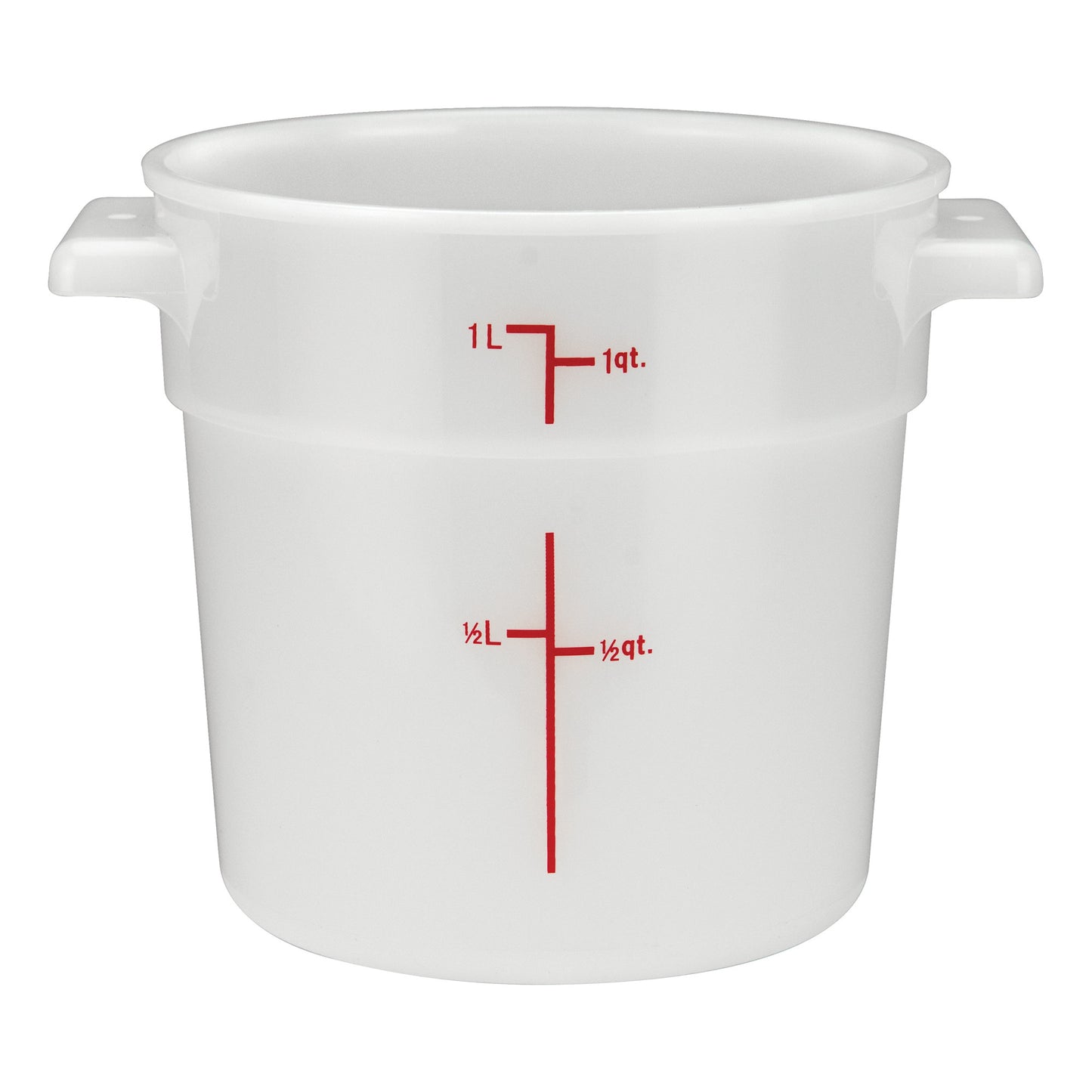 PPRC-1W - Round Storage Container, White, Polypropylene - 1 Quart