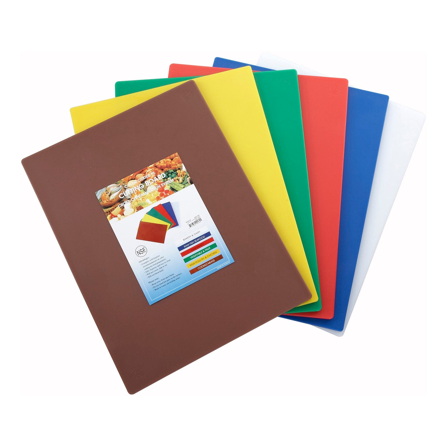 CBST-1824 - Cutting Boards, Set of 6 Colors - 18 x 24 x 1/2