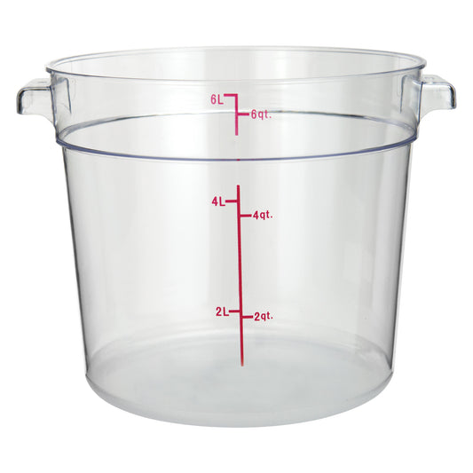 PCRC-6 - Round Storage Container, Clear Polycarbonate - 6 Quart