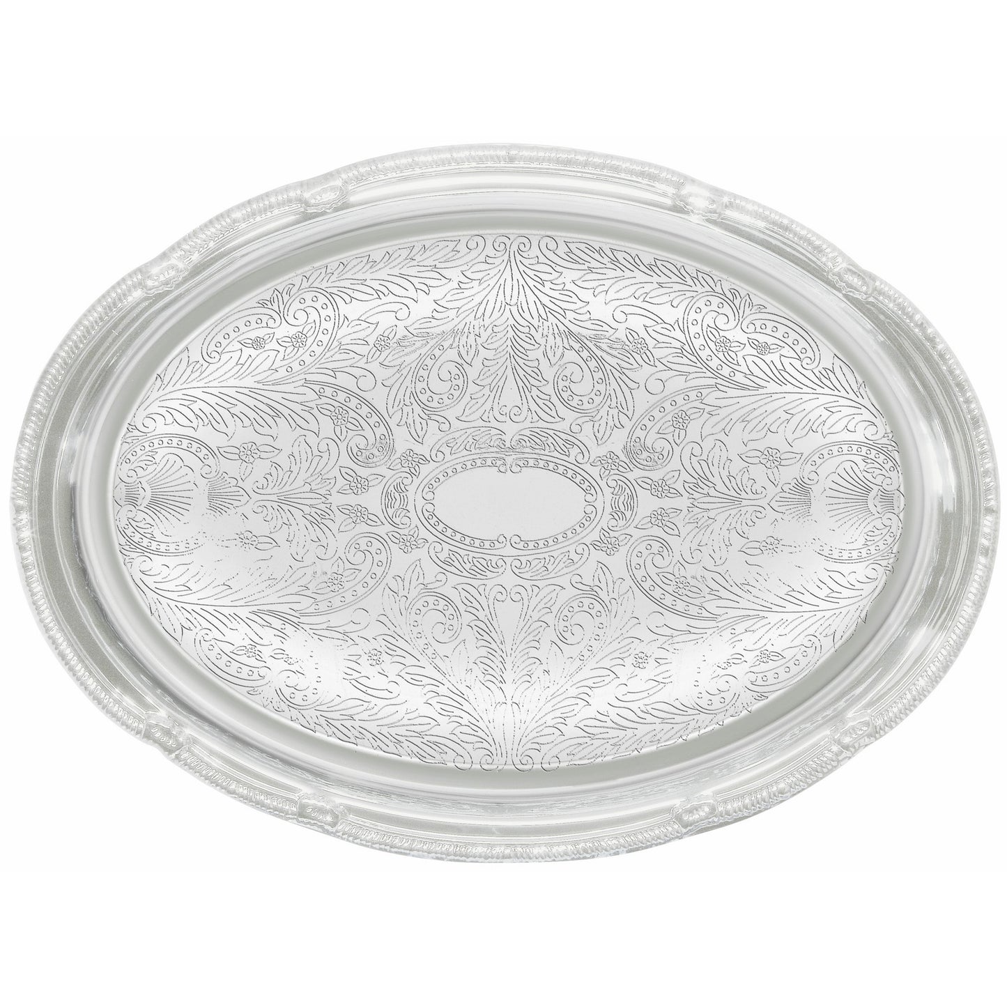 CMT-1318 - Chrome-Plated Serving Tray - Oval, 18-3/4 x 13
