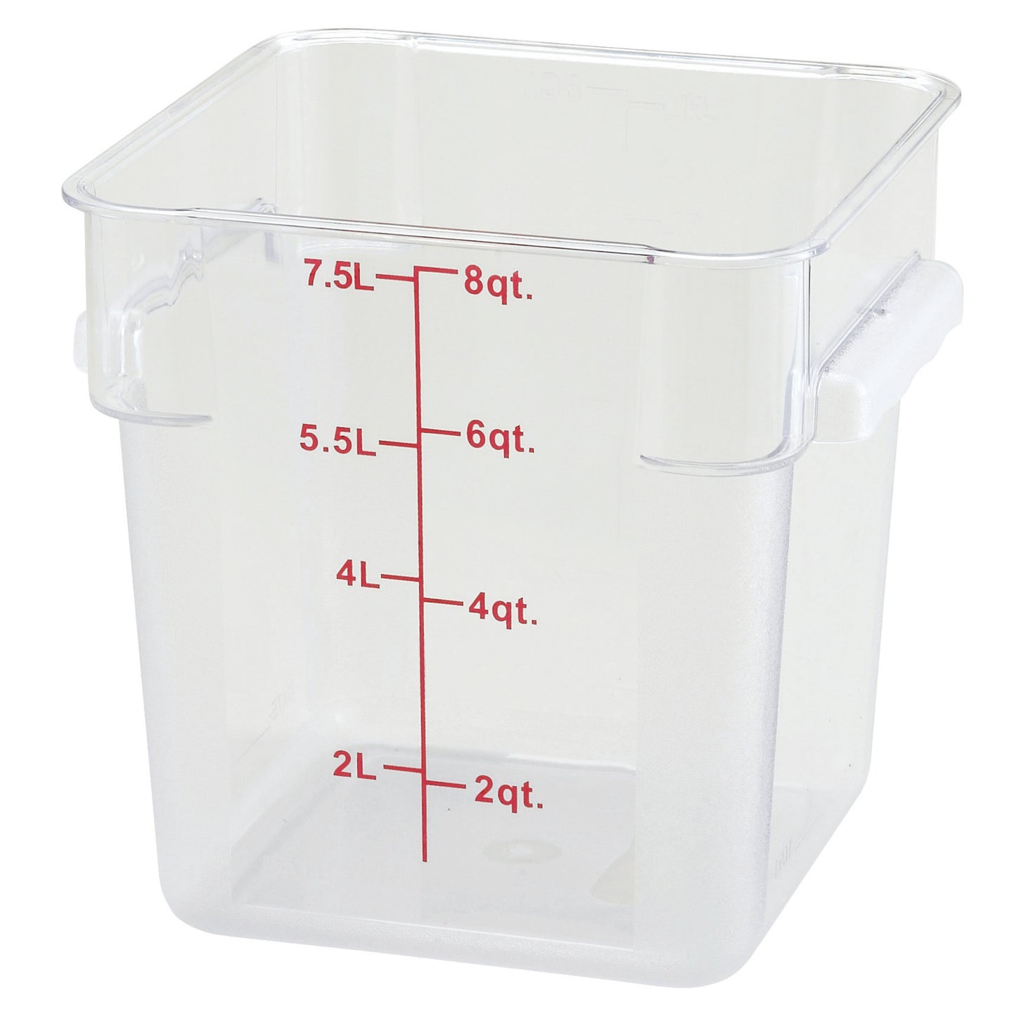 PCSC-8C - Square Storage Container, Clear Polycarbonate - 8 Quart