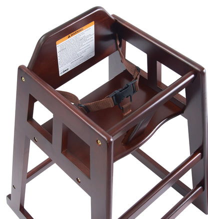 CHH-103A - Wooden High Chair, Assembled - Mahogany