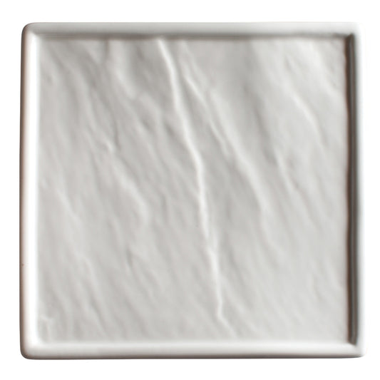 WDP001-209 - Calacatta Porcelain Square Platter, Creamy White - 14-1/8"