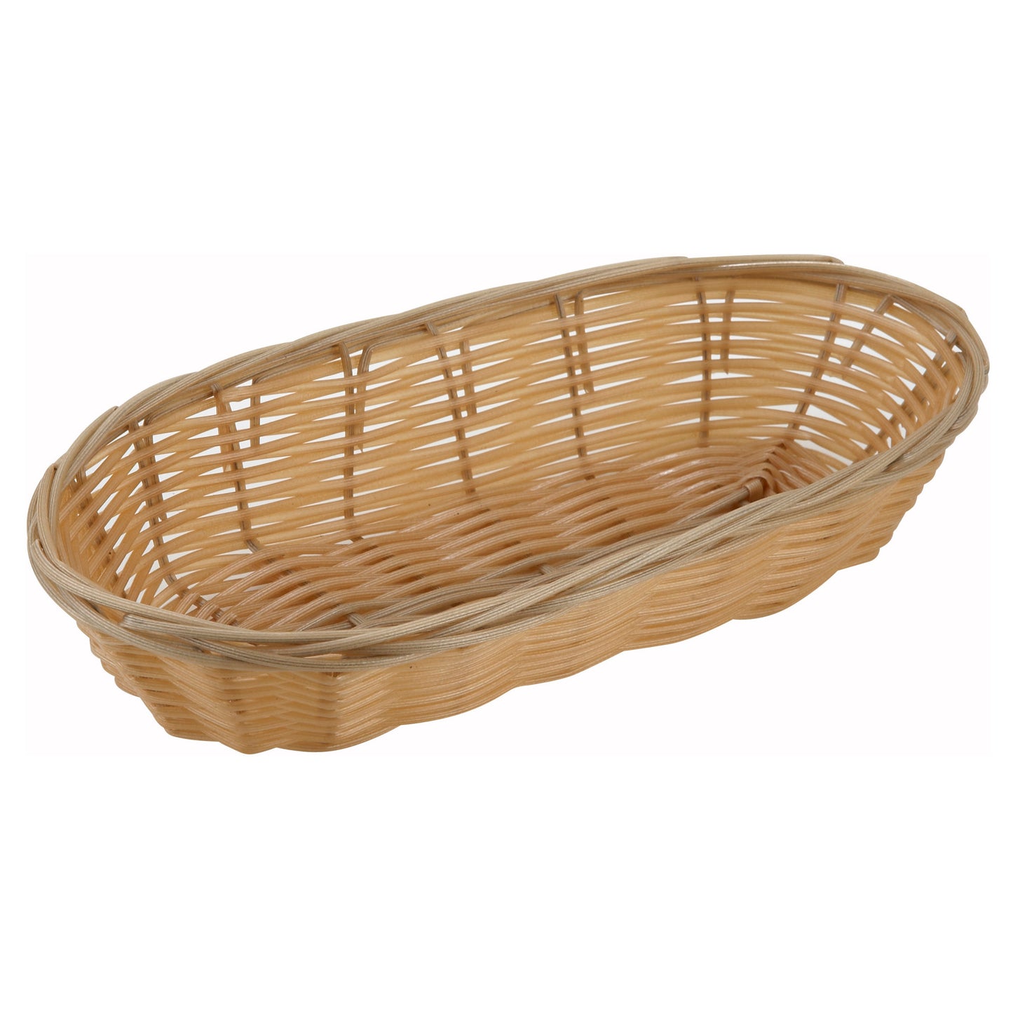 PWBN-9B - Tan Poly Woven Baskets - Long Oval