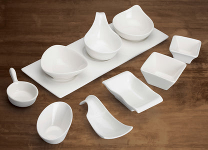 WDP021-111 - 5-1/2" x 2-1/2" Porcelain Mini Plate, Bright White, 36 pcs/case