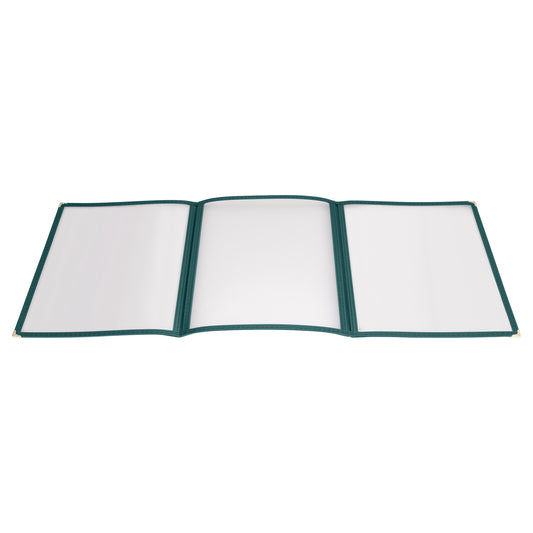 PMCT-9G - Tri-Fold Triple Panel Menu Cover, 9-1/2" x 12-1/8" - Green