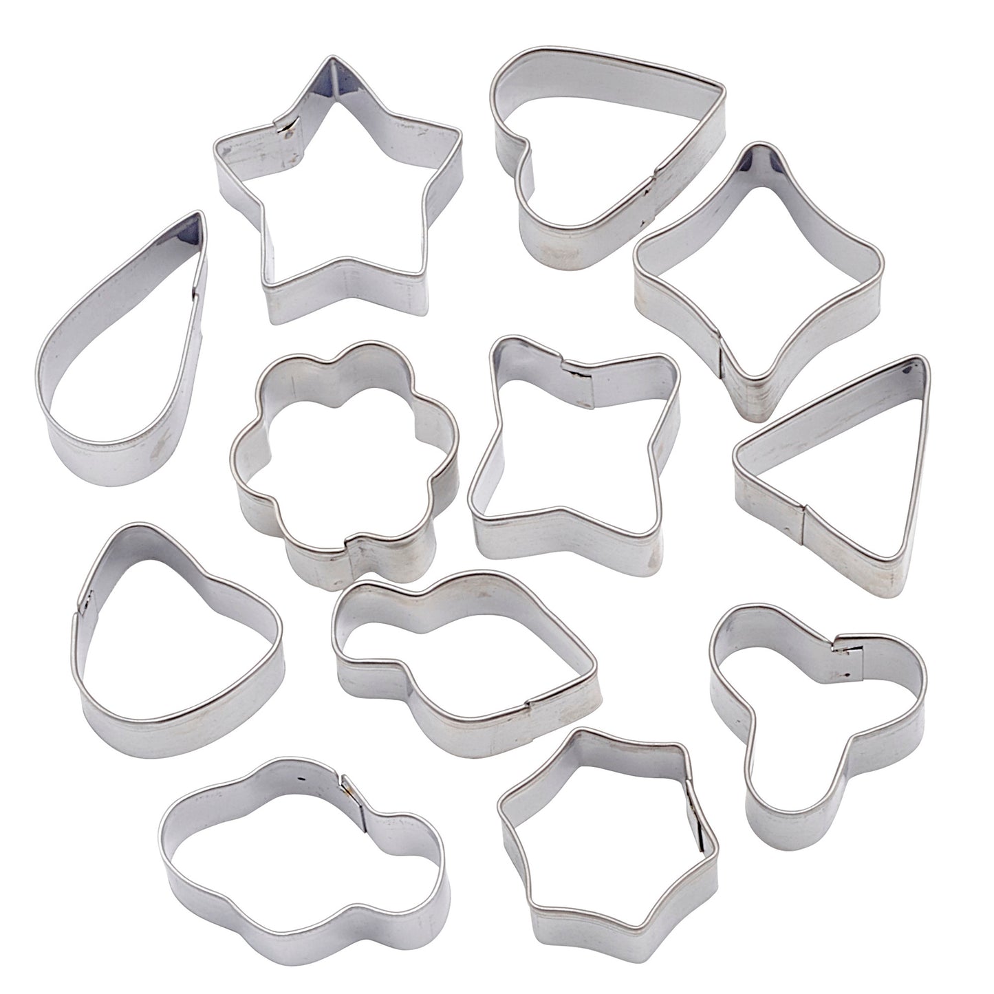 CST-32 - Cookie Cutter Set, Shapes, 12 Pieces, Stainless Steel