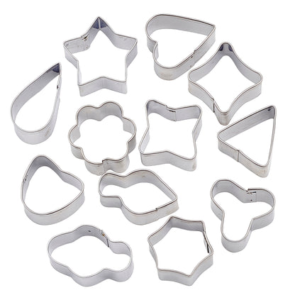 CST-32 - Cookie Cutter Set, Shapes, 12 Pieces, Stainless Steel