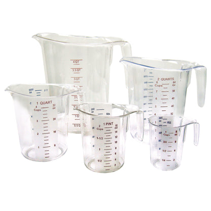 PMCP-5SET - Polycarbonate Measuring Cup with Color Graduations - 5-pc Set