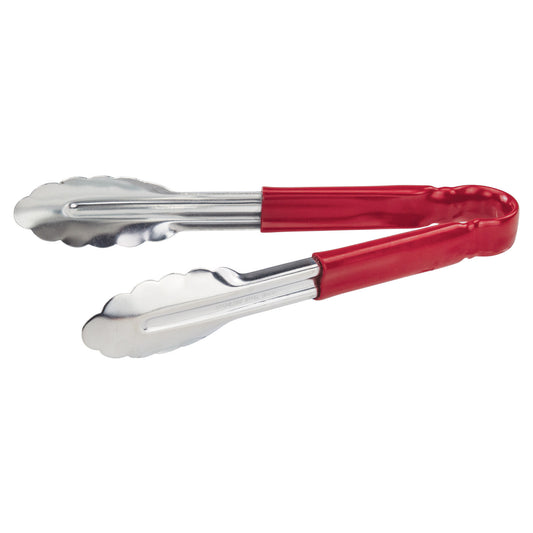 UT-9HP-R - Heavy-Duty Utility Tongs with Plastic Handle - 9", Red