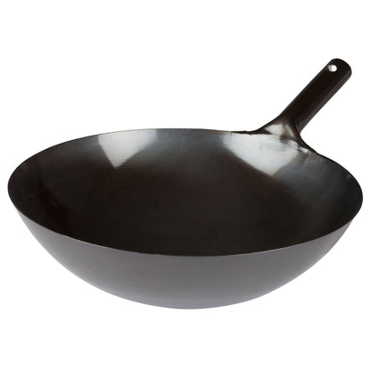 WOK-36 - Black Carbon Steel Wok - 16"