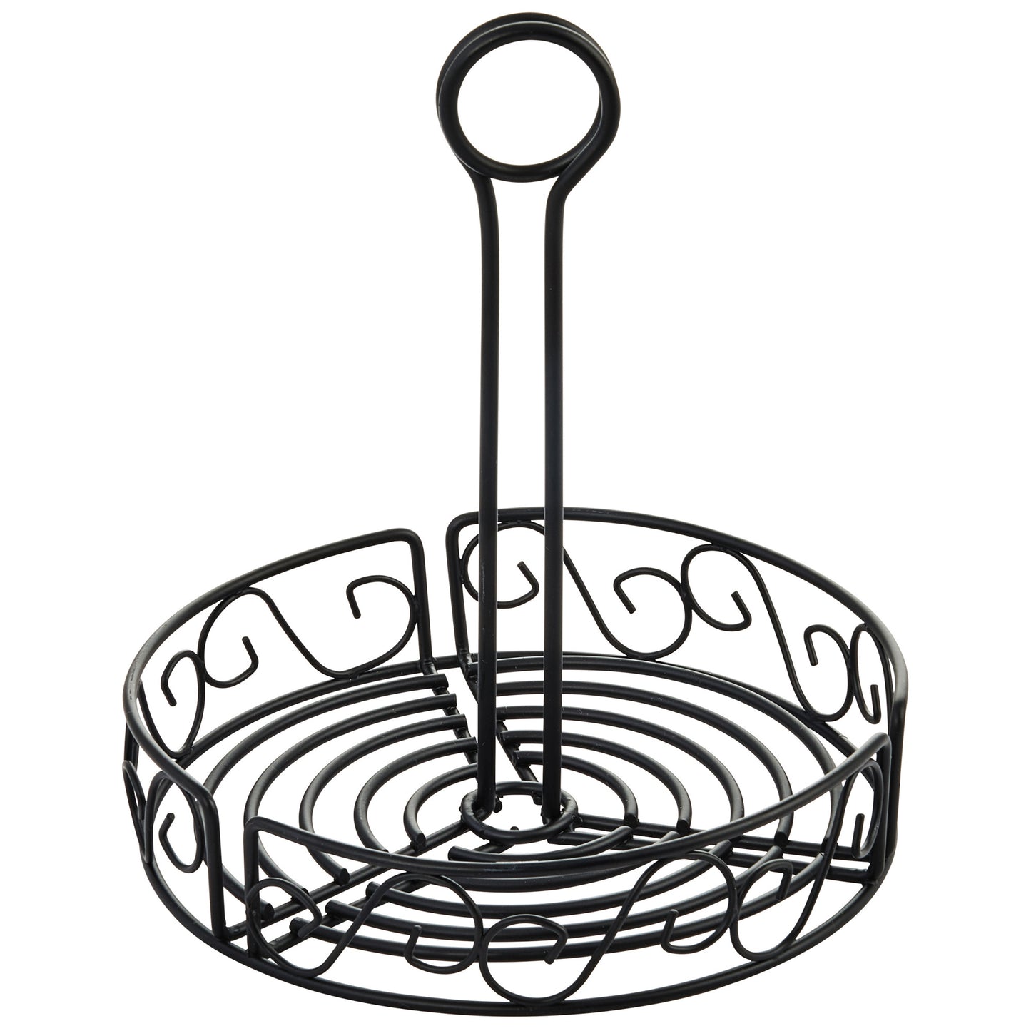 WBKH-7R - 7-1/2" Round Wire Condiment Caddy with 9" Handle
