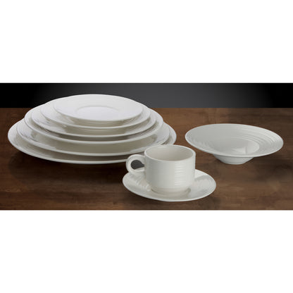 WDP022-107 - 9"Dia. Porcelain Round Plate, Bright White, 24 pcs/case