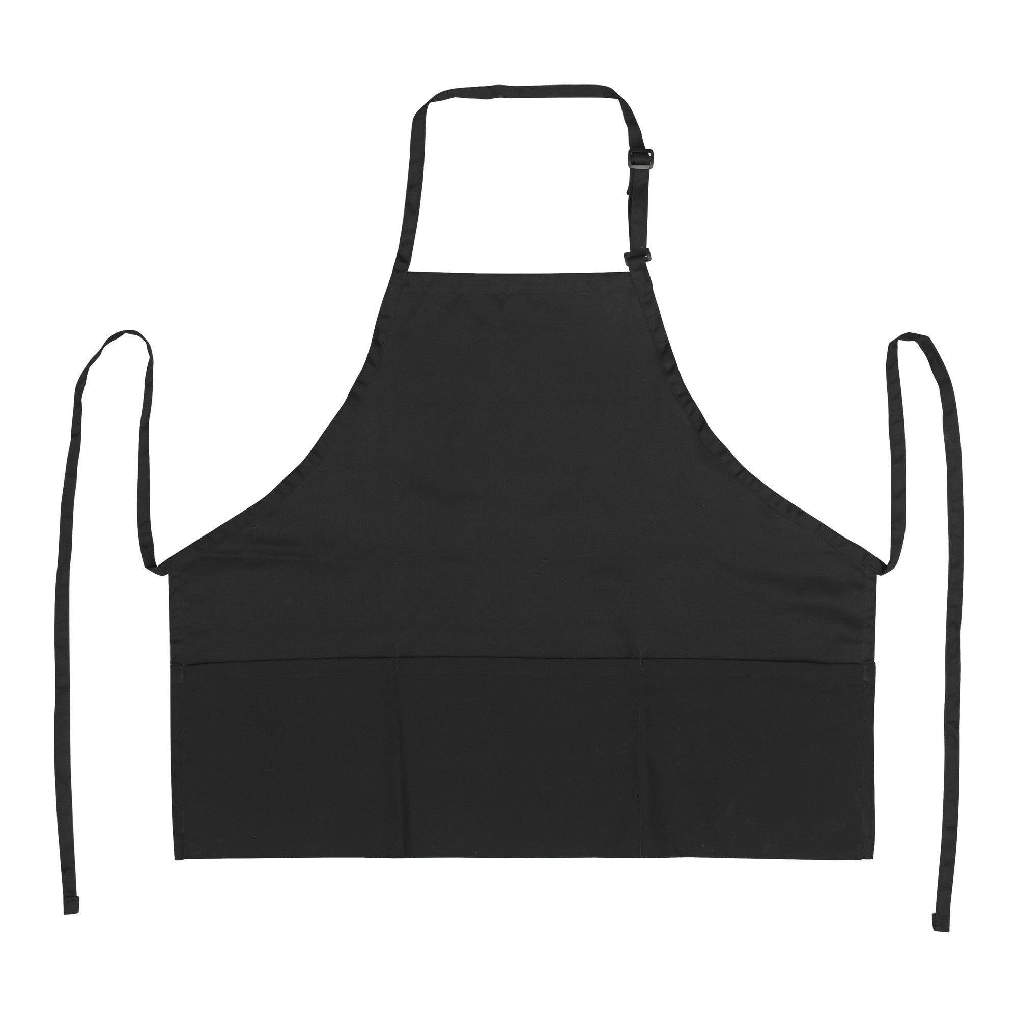 Mid-Length Bib Apron with 3-Pockets - Black – Winco