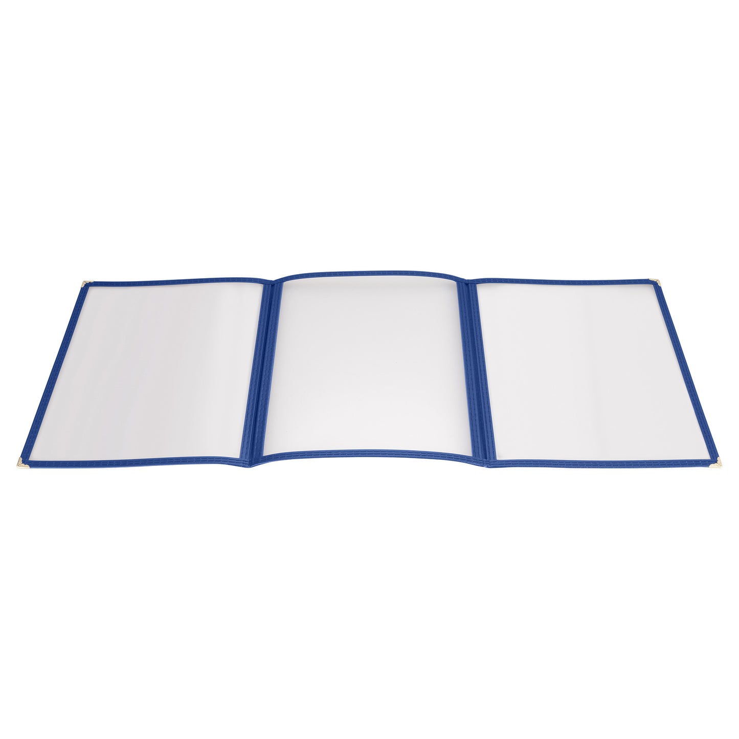 PMCT-9B - Tri-Fold Triple Panel Menu Cover, 9-1/2" x 12-1/8" - Blue