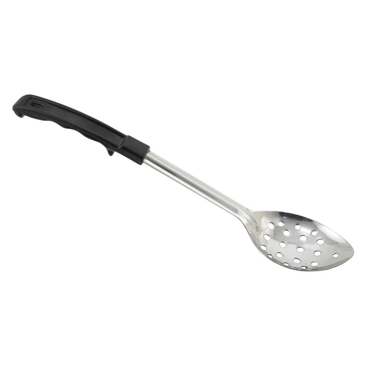 BHPN-13 - Winco Prime Basting Spoon with Stop-Hook ABS Handle - Perforated, 13"