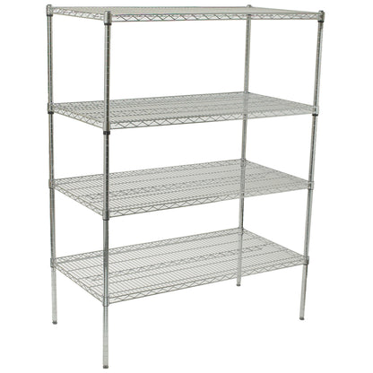 VCS-1836 - 4-Tier Wire Shelving Set, Chrome-Plated - 18 x 36 x 72