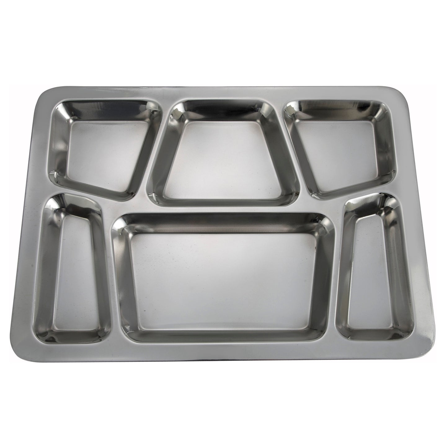 SMT-2 - Stainless Steel 6 Compartment Mess Trays - B