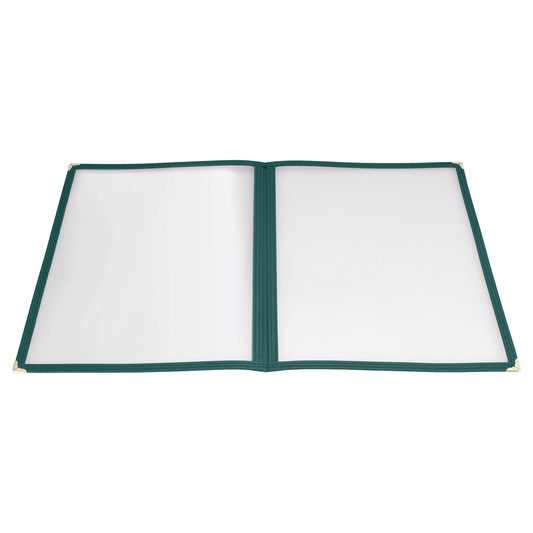 PMCD-9G - Book-Fold Double Panel Menu Cover - Green, 9-3/8 x 12-1/8