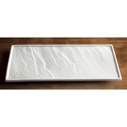 WDP001-204 - Calacatta Porcelain Rectangular Platter, Creamy White - 16-1/2"