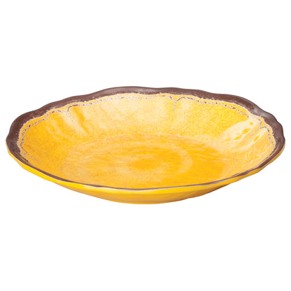 WDM001-605 - 9-5/8"Dia Melamine Hammered Deep Plate, Yellow, 24pcs/case