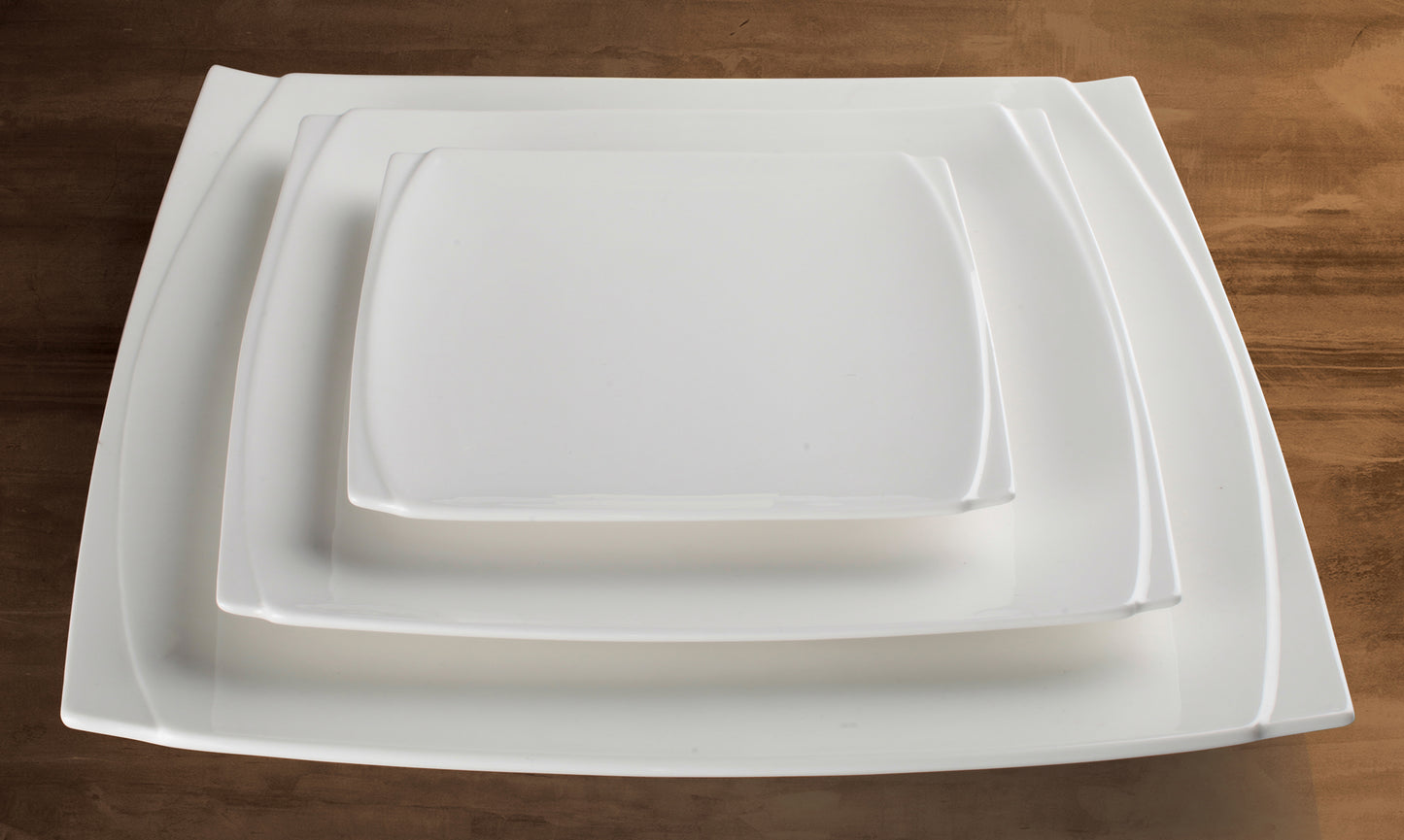 WDP009-101 - 7-1/2"Sq Porcelain Square Plate, Bright White, 24 pcs/case