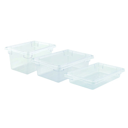 PFSH-9 - Food Storage Box, Clear Polycarbonate - Half, 9"