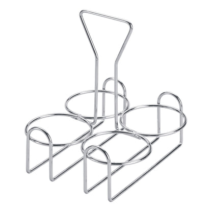 WH-9 - Chrome Plated 4-Ring Condiment Jar Rack
