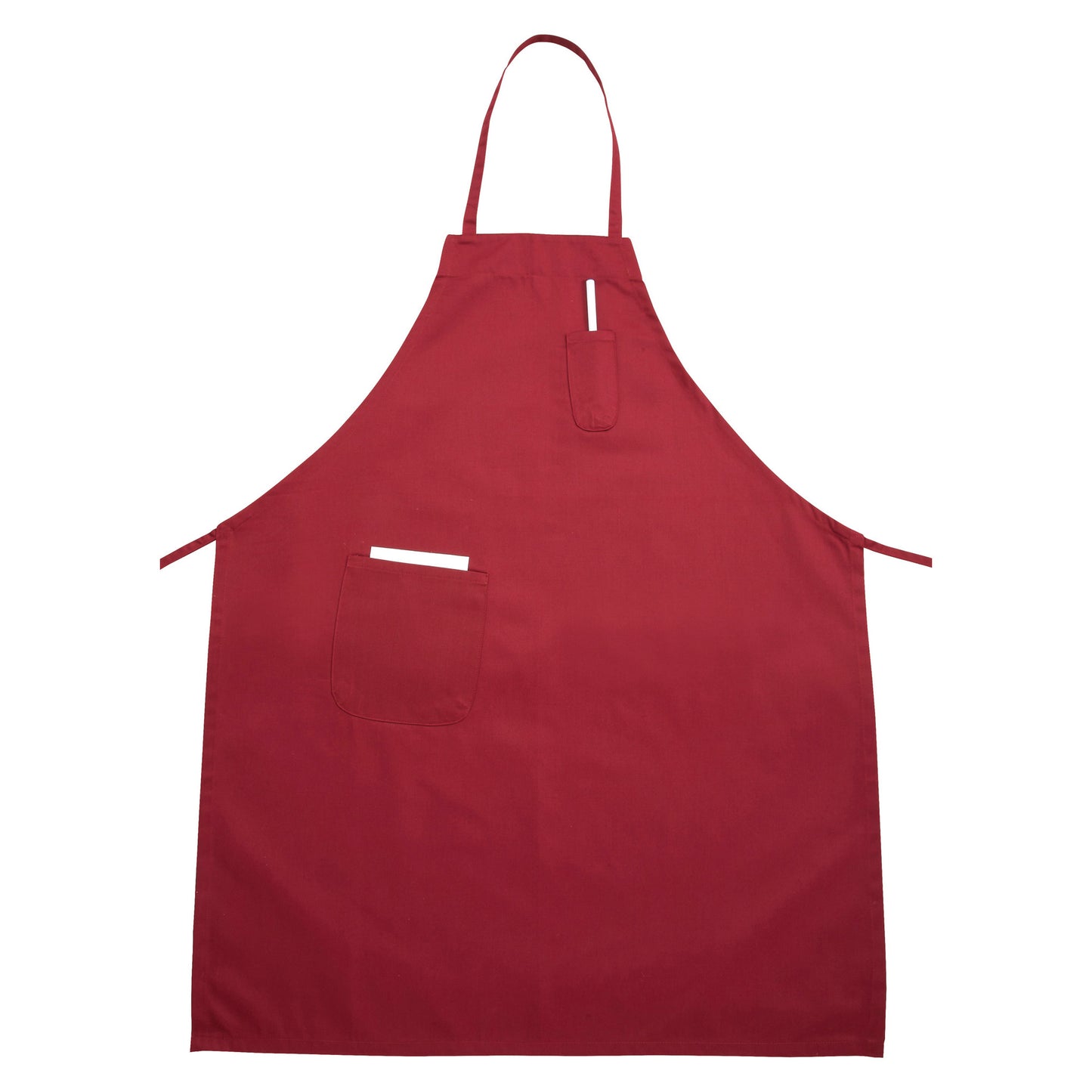 BA-PRD - Full-Length Bib Apron with Pockets - Red