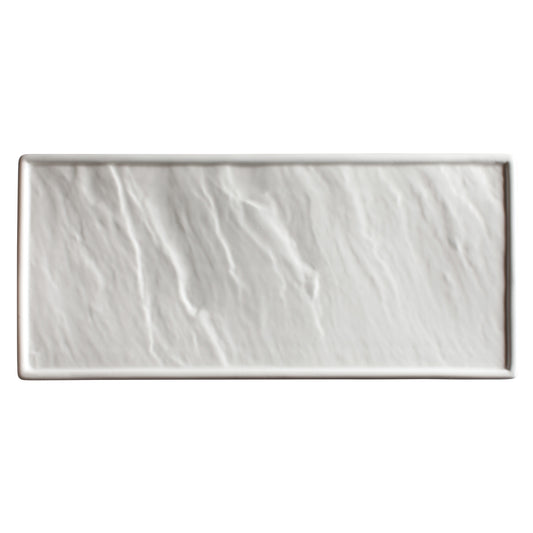 WDP001-202 - Calacatta Porcelain Rectangular Platter, Creamy White - 12"
