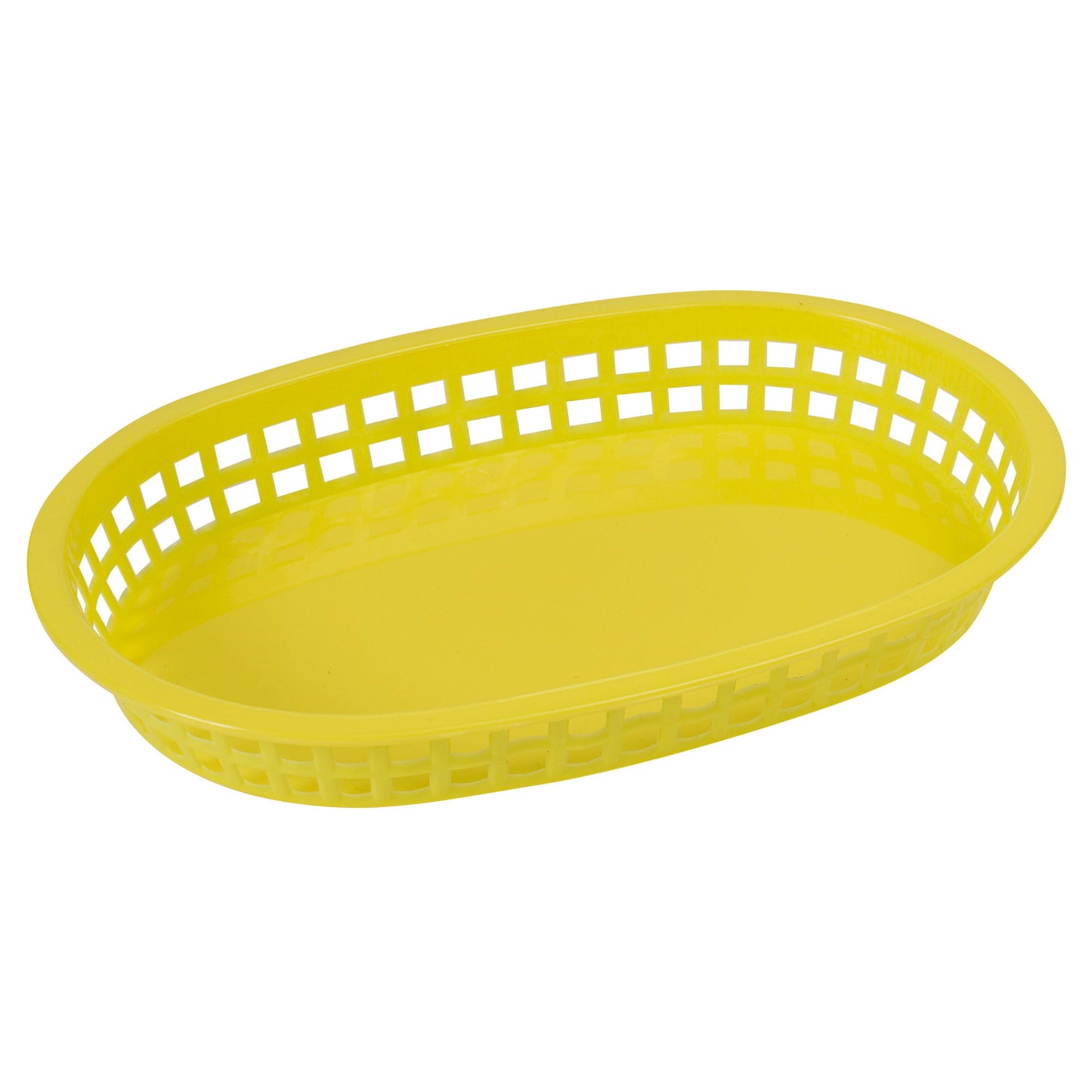 PLB-Y - Oval Platter Baskets, 10-3/4" x 7-1/4" x 1-1/2" - Yellow