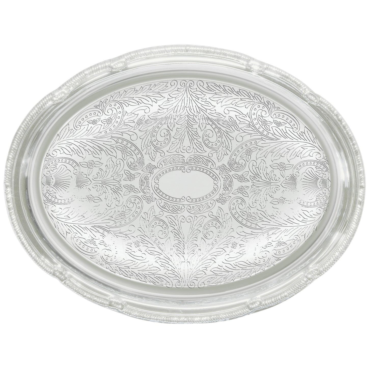 CMT-1014 - Chrome-Plated Serving Tray - Oval, 14-3/4 x 10-1/2