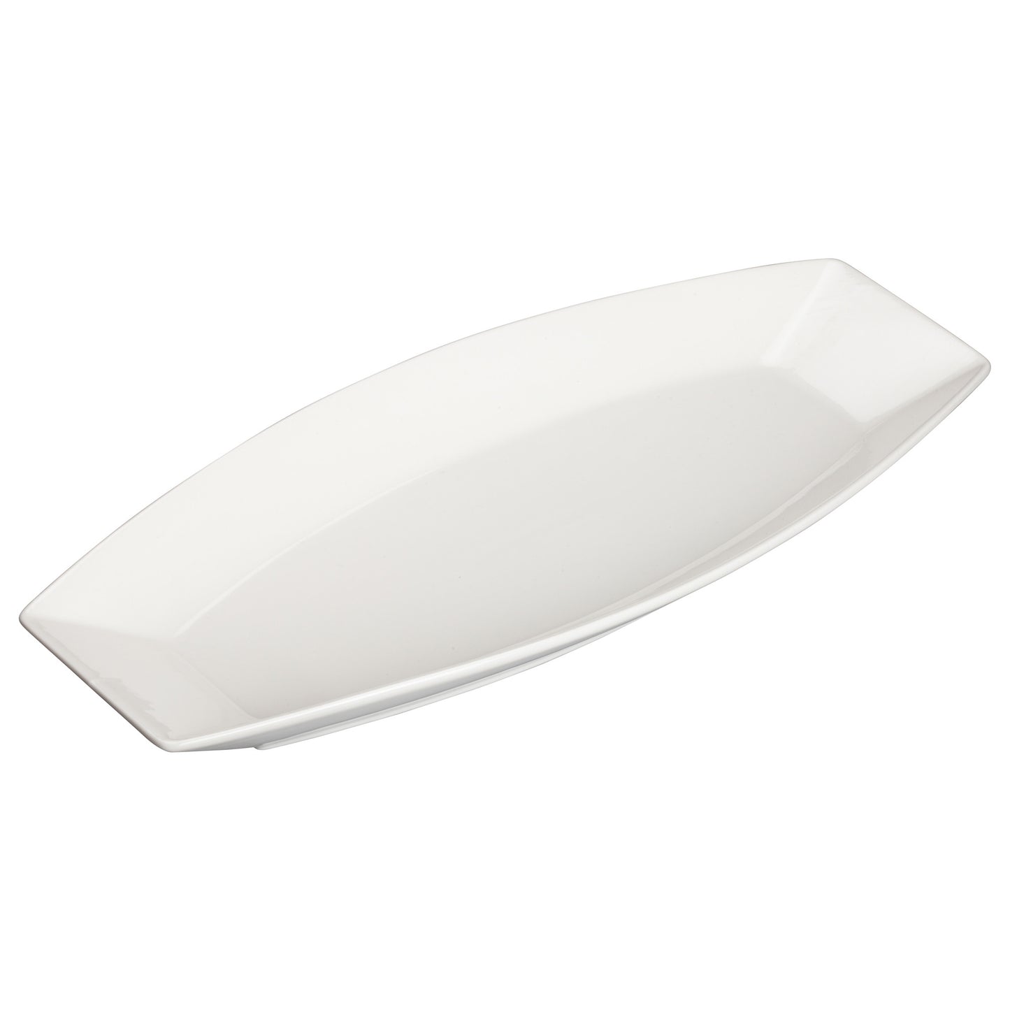WDP017-110 - 15-1/4" x 6-1/2" Porcelain Oval Plate, Bright White, 12 pcs/case