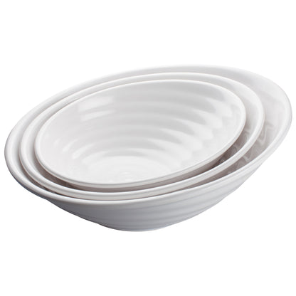 WDM003-201 - 12" Melamine Angle Bowl, White, 12pcs/case